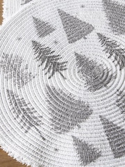 Set of 4 Grey Cosy Scandi Christmas Tree Woven Placemats - Image 4 of 4