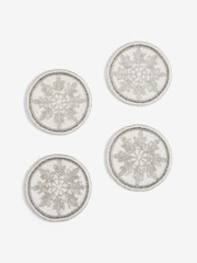 Set of 4 Snowflake Beaded Coasters - Imagen 4 de 5