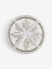 Set of 4 Snowflake Beaded Coasters - Imagen 5 de 5
