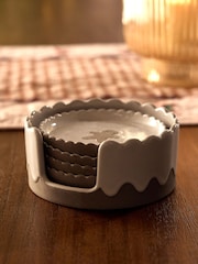 Set of 4 Natural Christmas Gingerbread Ceramic Coasters in Holder - Image 3 of 4