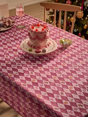 Pink Christmas Food Wipe Clean Table Cloth - Image 2 of 3