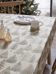 Grey Cosy Scandi Christmas Tree Wipe Clean Table Cloth - Image 2 of 3