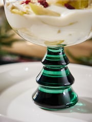 Set of 2 Green Christmas Tree Stem Cocktail Glasses - Image 3 of 4