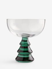 Set of 2 Green Christmas Tree Stem Cocktail Glasses - Image 4 of 4
