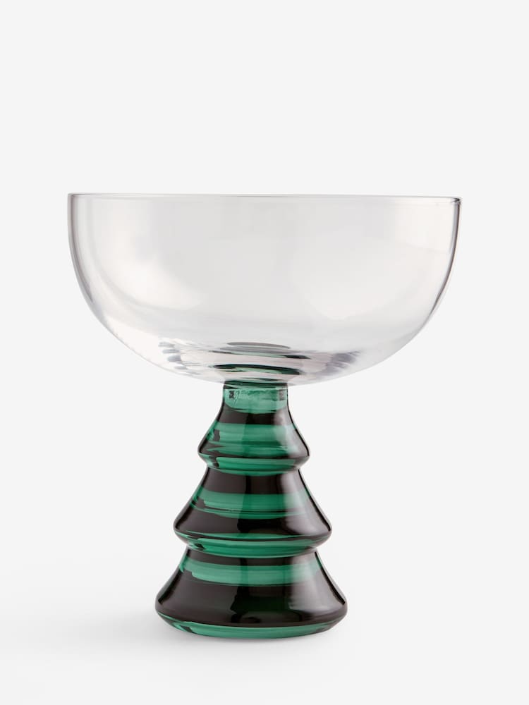 Set of 2 Green Christmas Tree Stem Cocktail Glasses - Image 4 of 4 Set of 2 Green Christmas Tree Stem Cocktail Glasses - Image 4 of 4