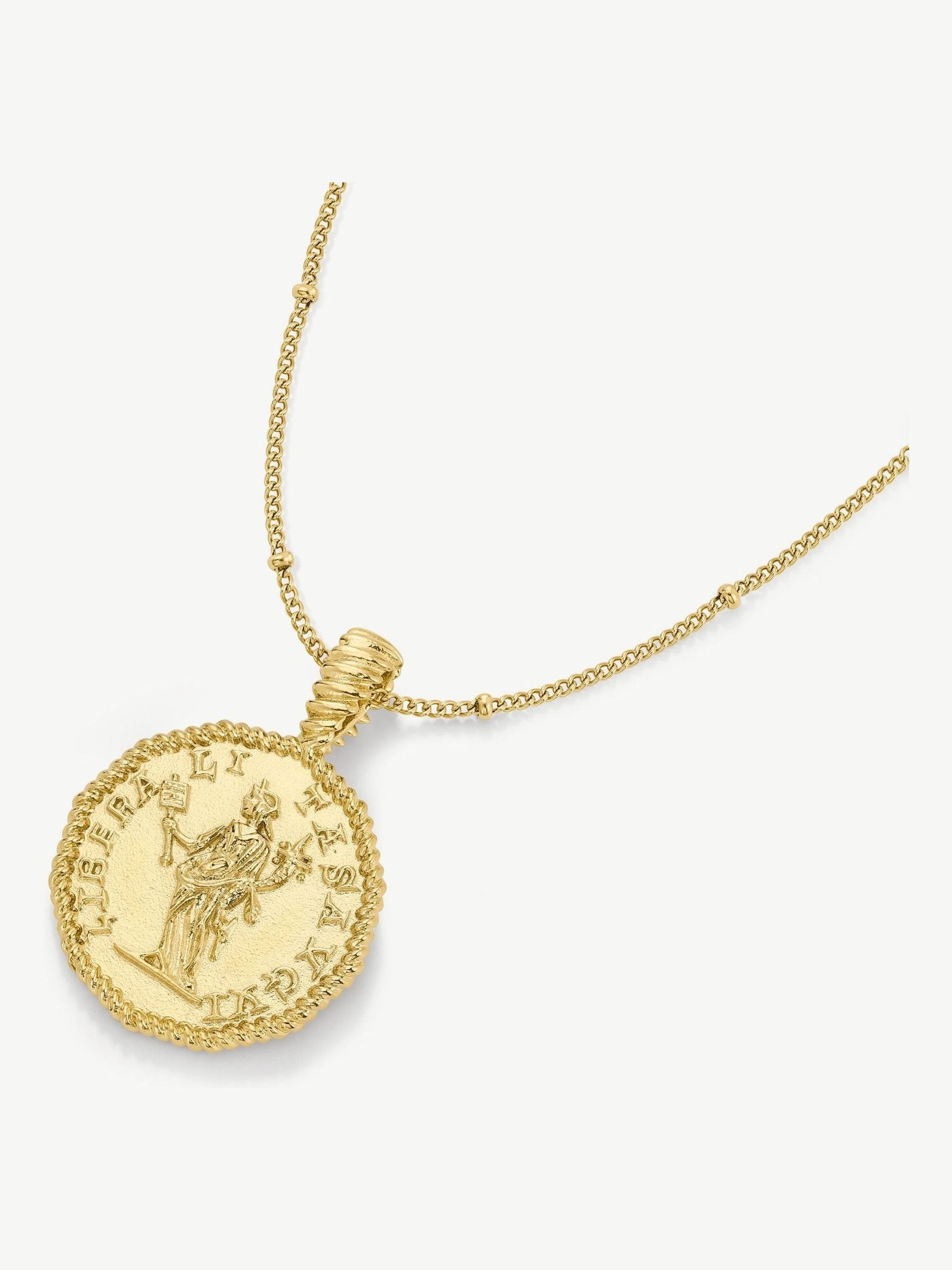 Buy D.LOUISE Gold Tone Waterproof Athena Coin Necklace from Next