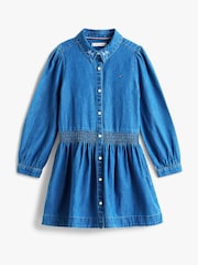 Tommy Hilfiger Blue Embroidery Flower Shirt Dress - Image 5 of 5