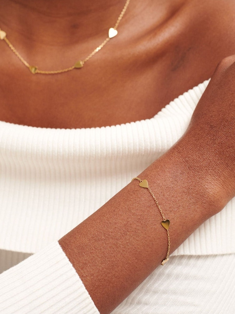 D.Louise Gold Tone Waterproof Multi Heart Bracelet - Image 1 of 5 D.Louise Gold Tone Waterproof Multi Heart Bracelet - Image 1 of 5