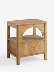 Natural Arches Mango Effect Wide 1 Drawer Bedside Table - Image 8 of 8