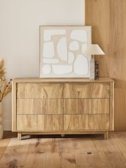 Natural Arches Mango Effect Wide 6 Drawer Chest of Drawers - Image 1 of 11
