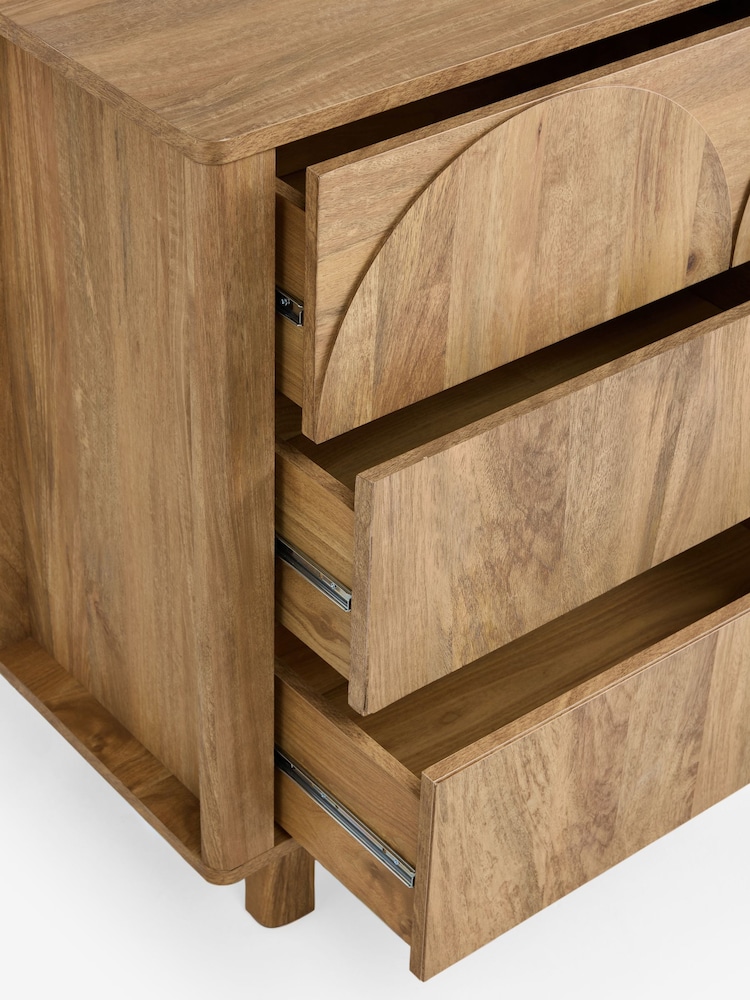 Natural Arches Mango Effect Wide 6 Drawer Chest of Drawers - Image 11 of 11 Natural Arches Mango Effect Wide 6 Drawer Chest of Drawers - Image 11 of 11