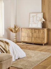 Natural Arches Mango Effect Wide 6 Drawer Chest of Drawers - Image 5 of 11