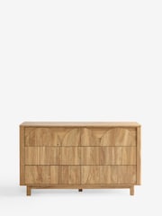 Natural Arches Mango Effect Wide 6 Drawer Chest of Drawers - Image 8 of 11