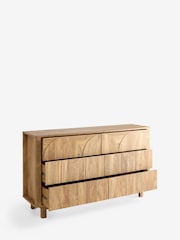 Natural Arches Mango Effect Wide 6 Drawer Chest of Drawers - Image 9 of 11