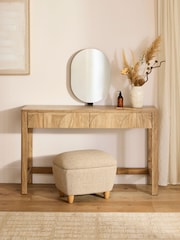 Natural Arches Mango Effect 2 Drawer Dressing Table with Mirror - Image 1 of 9