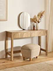 Natural Arches Mango Effect 2 Drawer Dressing Table with Mirror - Image 2 of 9