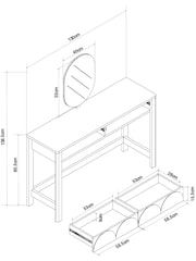 Natural Arches Mango Effect 2 Drawer Dressing Table with Mirror - Image 3 of 9