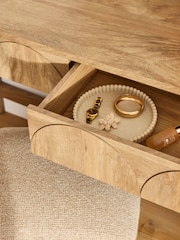 Natural Arches Mango Effect 2 Drawer Dressing Table with Mirror - Image 7 of 9