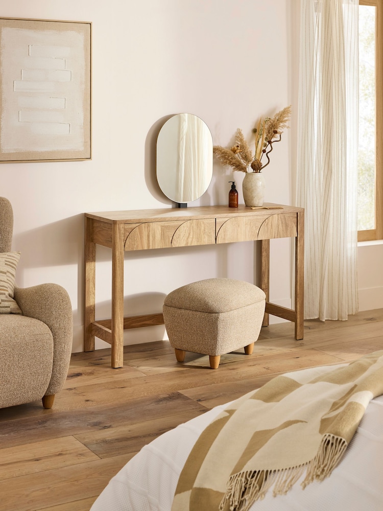 Natural Arches Mango Effect 2 Drawer Dressing Table with Mirror - Image 9 of 9 Natural Arches Mango Effect 2 Drawer Dressing Table with Mirror - Image 9 of 9
