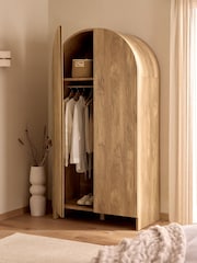 Mid Natural Arches Mango Wood Effect Double Wardrobe - Image 3 of 10