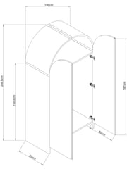Mid Natural Arches Mango Wood Effect Double Wardrobe - Image 5 of 10