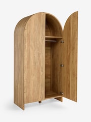 Mid Natural Arches Mango Wood Effect Double Wardrobe - Image 9 of 10