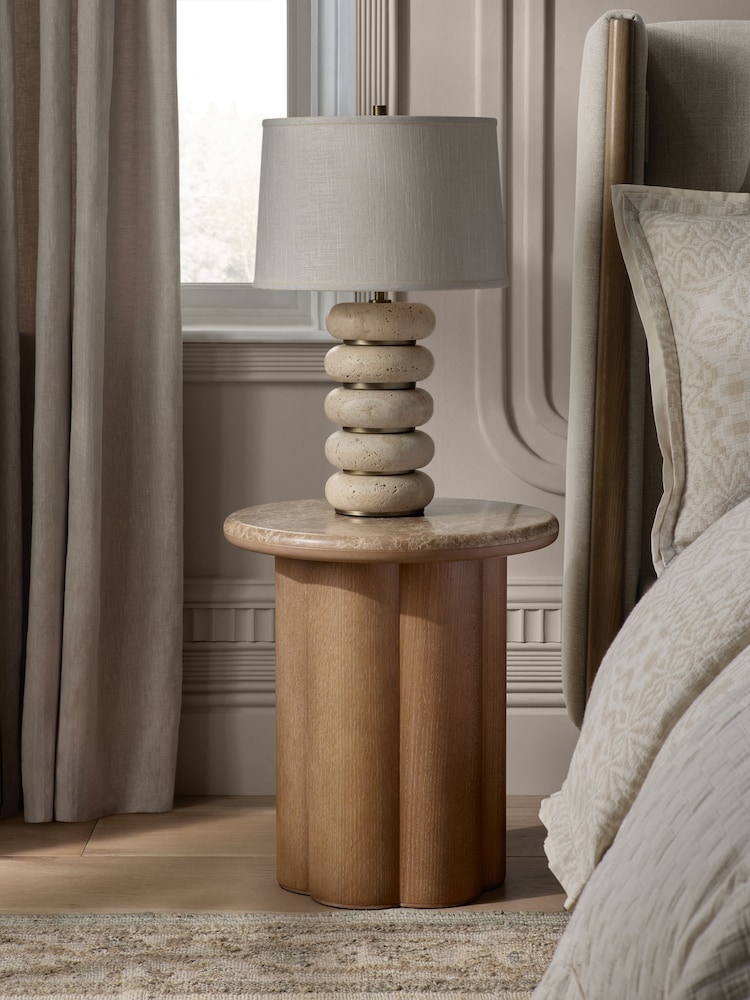 Mid Natural Aviano N. Premium Oak Veneer Bedside Table - Image 1 of 8