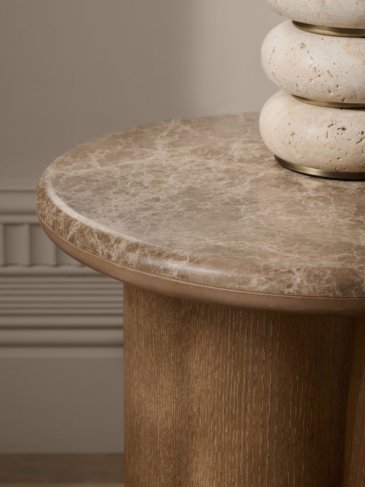 Mid Natural Aviano N. Premium Oak Veneer Bedside Table - Image 2 of 8