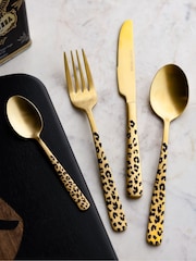 Rockett St George 16 Piece Gold Leopard Love Cutlery Set - Image 2 of 5
