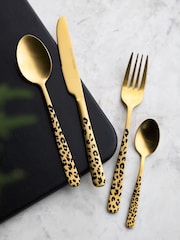 Rockett St George 16 Piece Gold Leopard Love Cutlery Set - Image 4 of 5