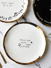 Rockett St George Set of 4 Black/Cream Food Lovers Side Plates - Image 4 of 6