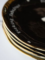 Rockett St George Set of 4 Black/Cream Food Lovers Side Plates - Image 5 of 6