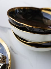 Rockett St George Set of 4 Black/Cream Food Lovers Pasta Bowls - Image 11 of 12