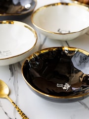Rockett St George Set of 4 Black/Cream Food Lovers Pasta Bowls - Image 6 of 12