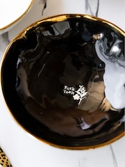 Rockett St George Set of 4 Black/Cream Food Lovers Pasta Bowls - Image 7 of 12