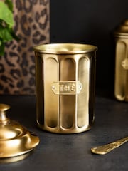 Rockett St George Gold Apothecary Style Tea Storage Tin - Image 4 of 5