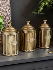Rockett St George Gold Apothecary Style Coffee Storage Tin - Image 1 of 5