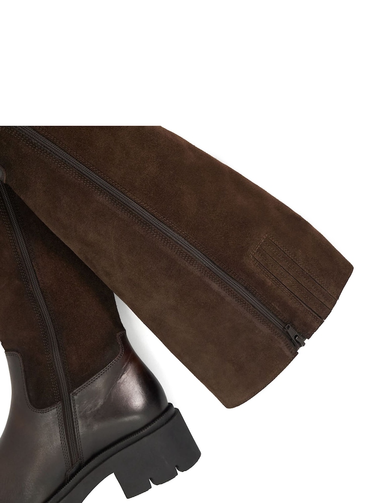 Dune London Brown Tallon Knee High Boots - Image 6 of 6 Dune London Brown Tallon Knee High Boots - Image 6 of 6