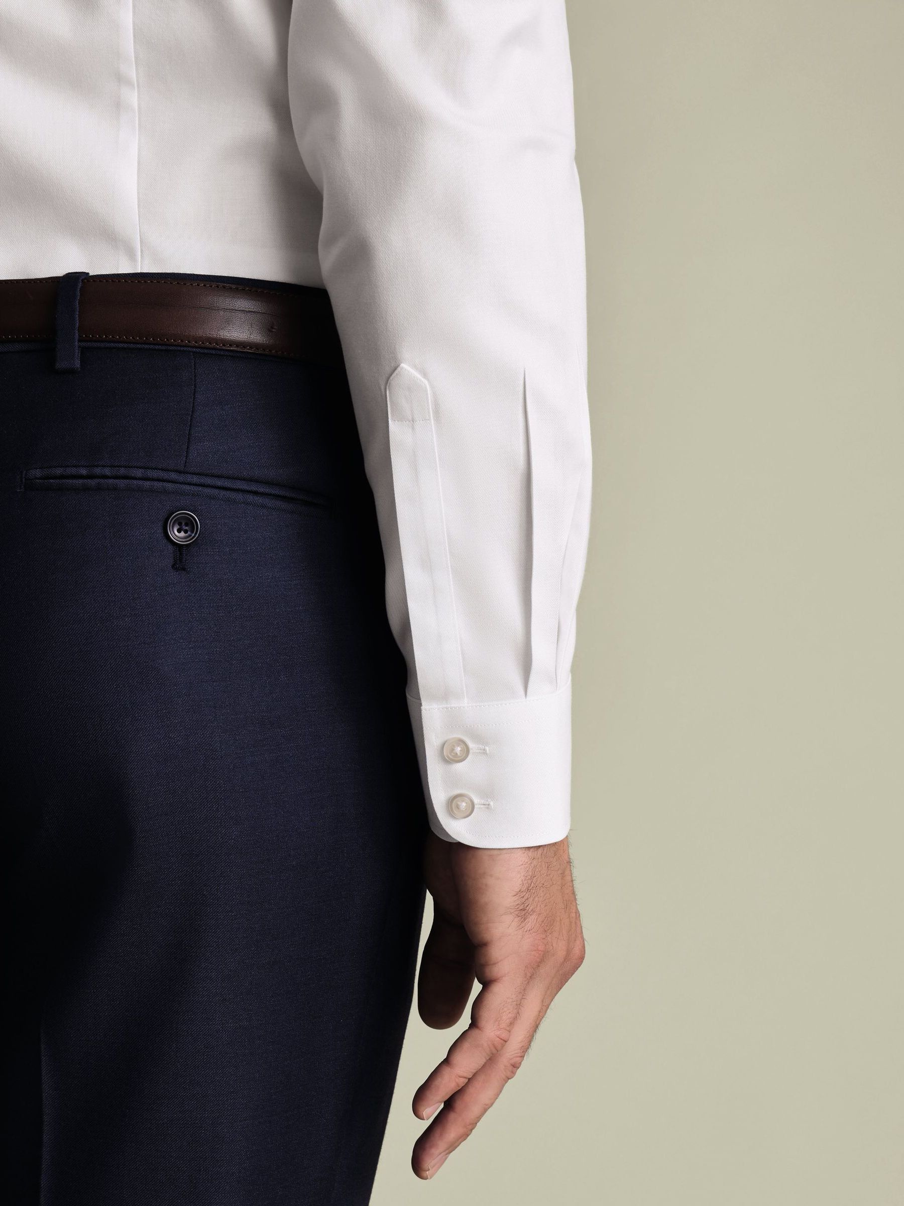 Buy Charles Tyrwhitt White Non-iron Twill Point Collar Classic Fit