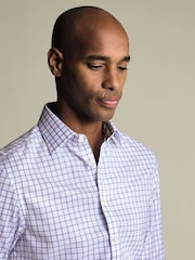 Charles Tyrwhitt Blue SF Sky Blue Non-Iron Twill Check Shirt - Image 2 of 5