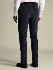 Charles Tyrwhitt Blue Corduroy Stretch Slim Fit Trousers - Image 3 of 4