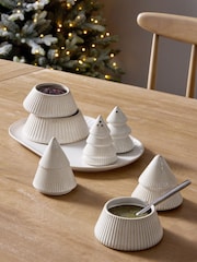 Ceramic Christmas Tree Salt & Pepper Set with Tray - Bild 2 von 4