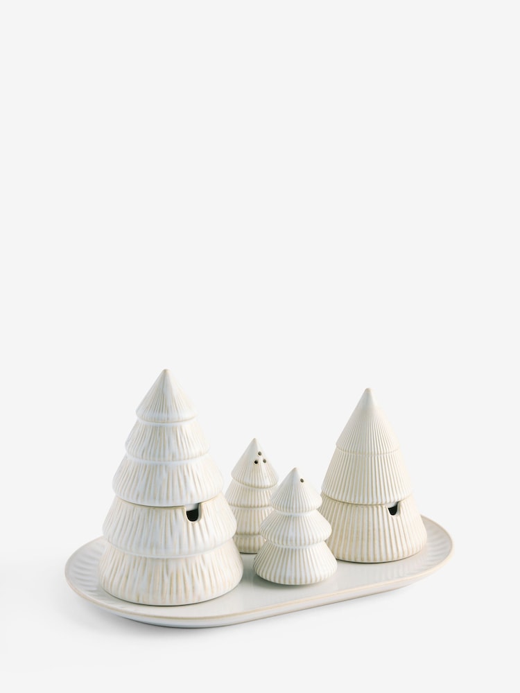 Ceramic Christmas Tree Salt & Pepper Set with Tray - Bild 4 von 4 Ceramic Christmas Tree Salt & Pepper Set with Tray - Bild 4 von 4