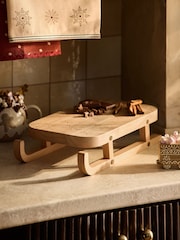 Natural Wood Snowflake Sleigh Serving Board - Image 2 of 3