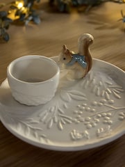 White Wonderful Woodland Winter Squirrel and Acorn Egg Cup - Image 4 of 4