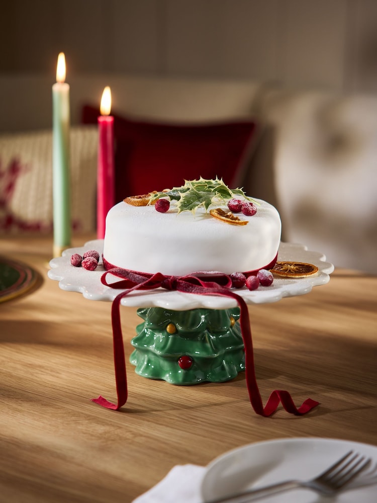 Green Christmas Tree Cake Stand - Image 1 of 4