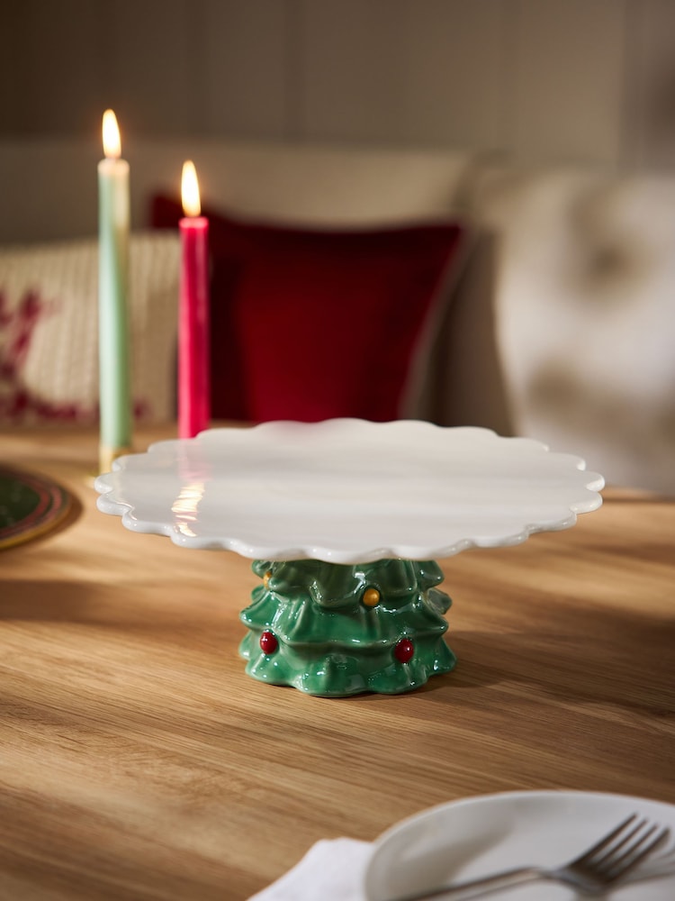 Green Christmas Tree Cake Stand - Image 2 of 4