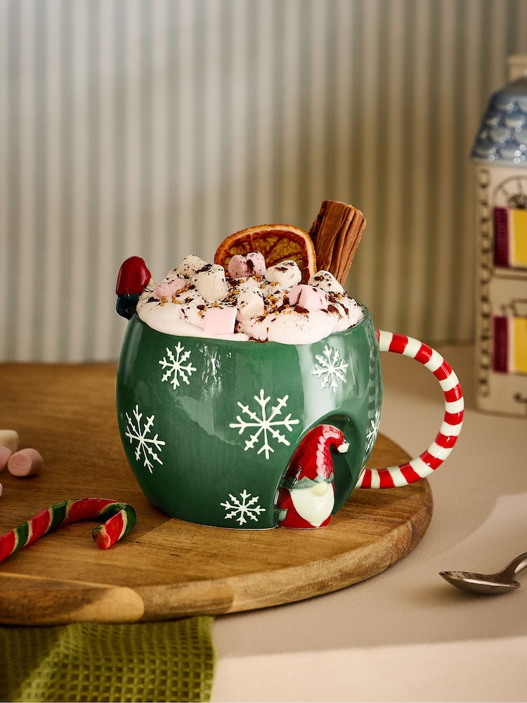 Green Festive Gonk and Friend Mug - Image 1 of 3 Green Festive Gonk and Friend Mug - Image 1 of 3