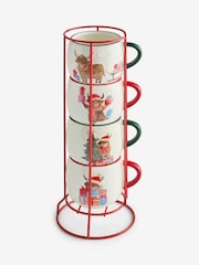Multi Christmas Hamish Stacking Mugs with Wire Stand - Image 4 of 4