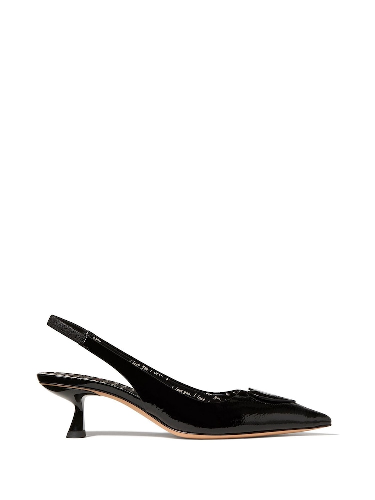 Lover Slingback Kitten Heel Black Shoes - Image 1 of 4